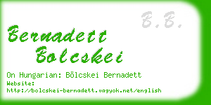 bernadett bolcskei business card