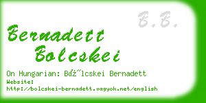 bernadett bolcskei business card